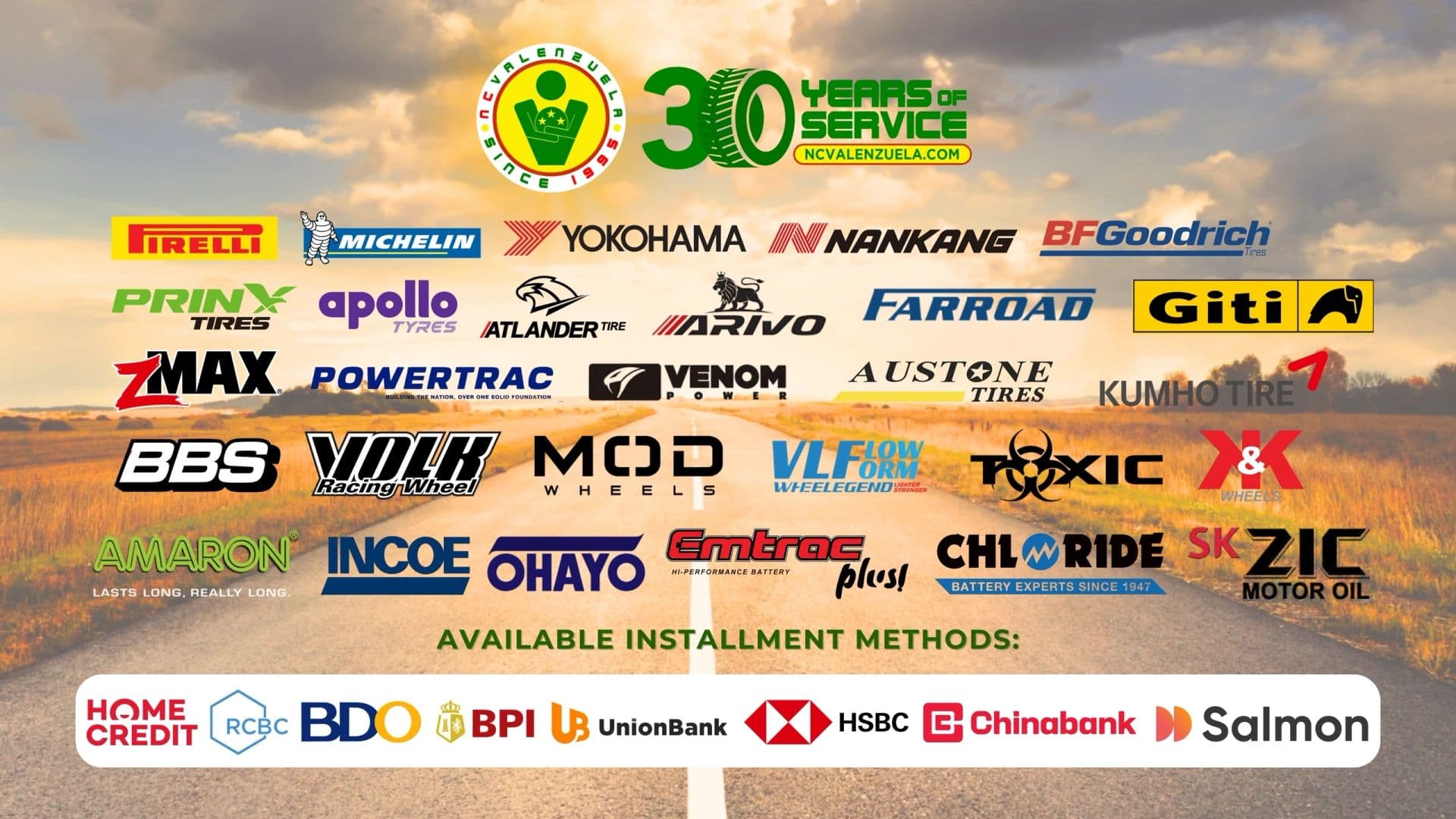 NC Valenzuela product brands and available installment partners
